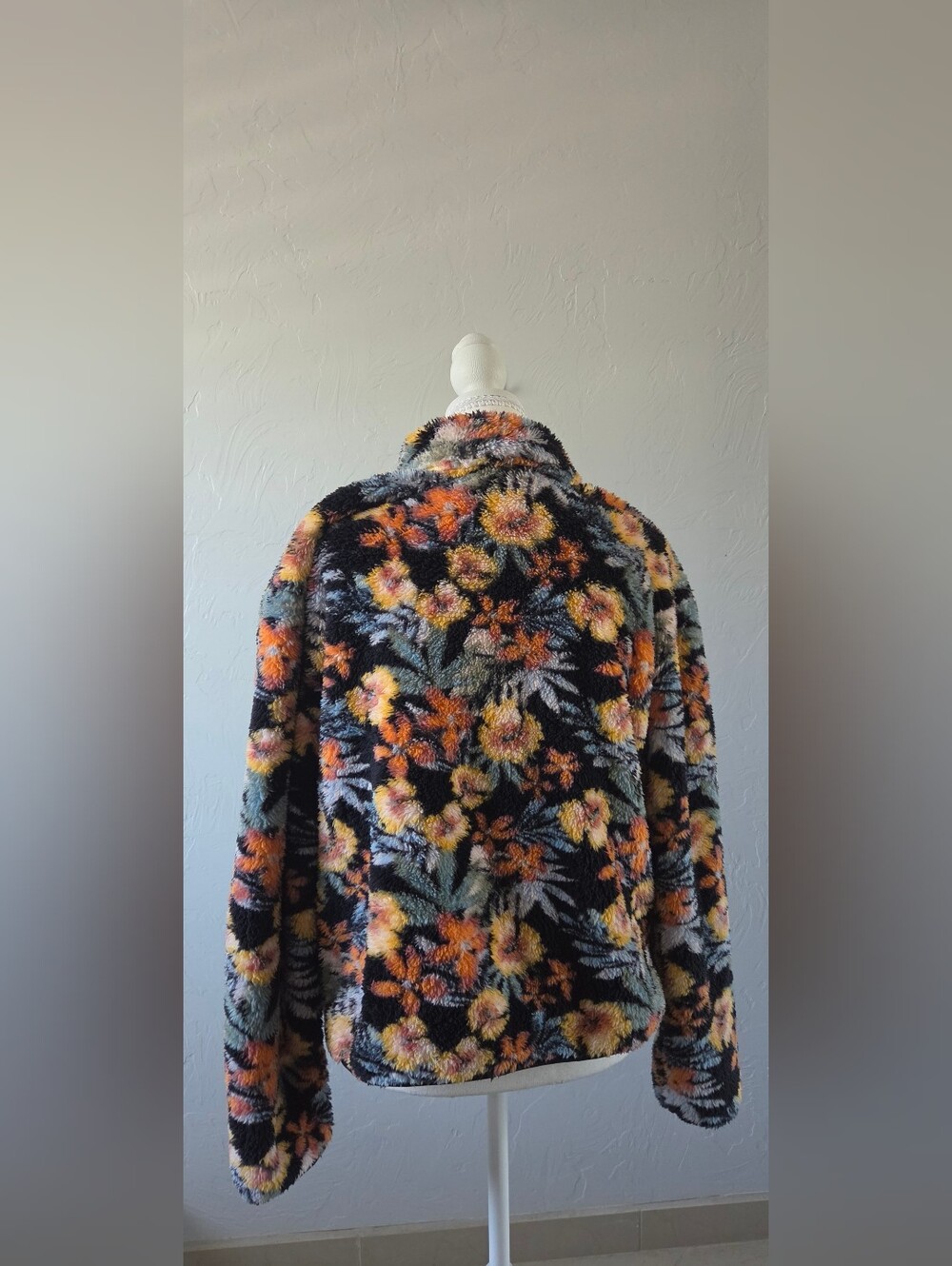 Hurley Sherpa Pullover Jacket M Whimsigoth Boho Autumn Fall Cottagecore Cozy - Picture 3 of 8